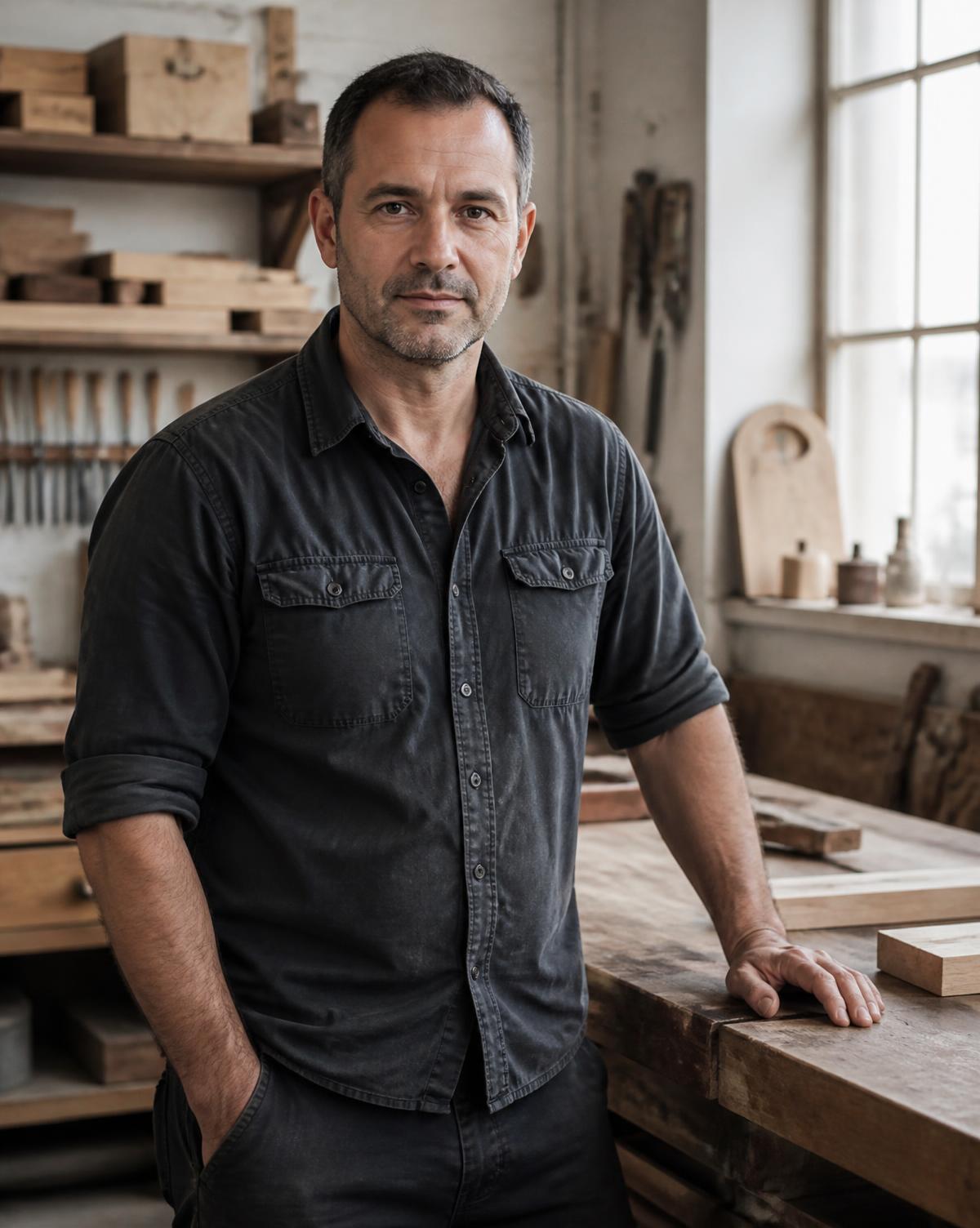 Nenad, the carpenter behind Chiswick Carpenter, in his West London workshop